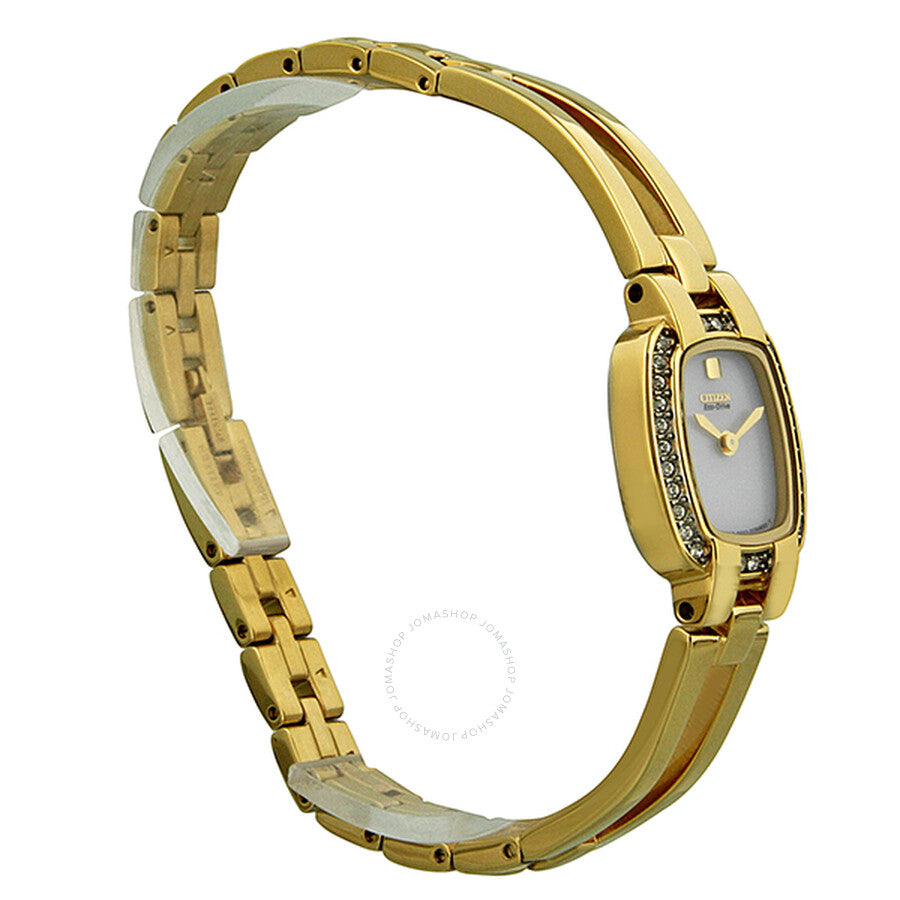 Citizen Silhouette Eco-Drive White Dial Gold-Tone Stainless Steel Ladies Watch EW9932-51A - Dawson Watches #5