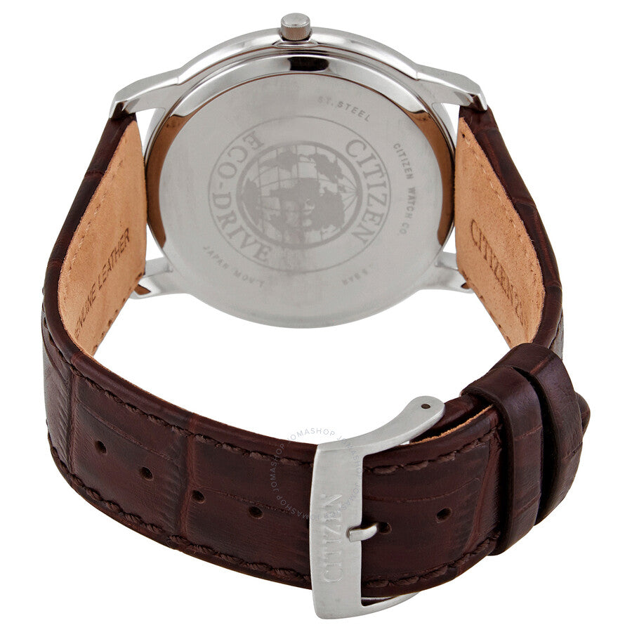 Citizen Silver Dial Brown Leather Men's Watch AW1211-12A - Dawson Watches #3