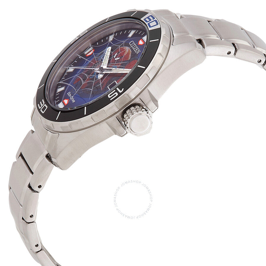 Citizen Spider-Man Eco-Drive Blue Dial Men's Watch BM7610-52W - Dawson Watches #2