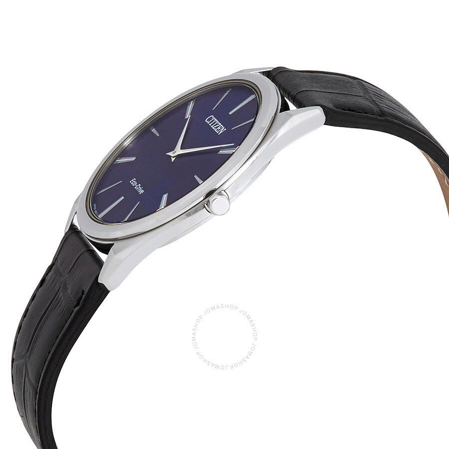 Citizen Stiletto Eco-Drive Navy Blue Guilloche Dial Men's Watch AR3070-04L - Dawson Watches #2