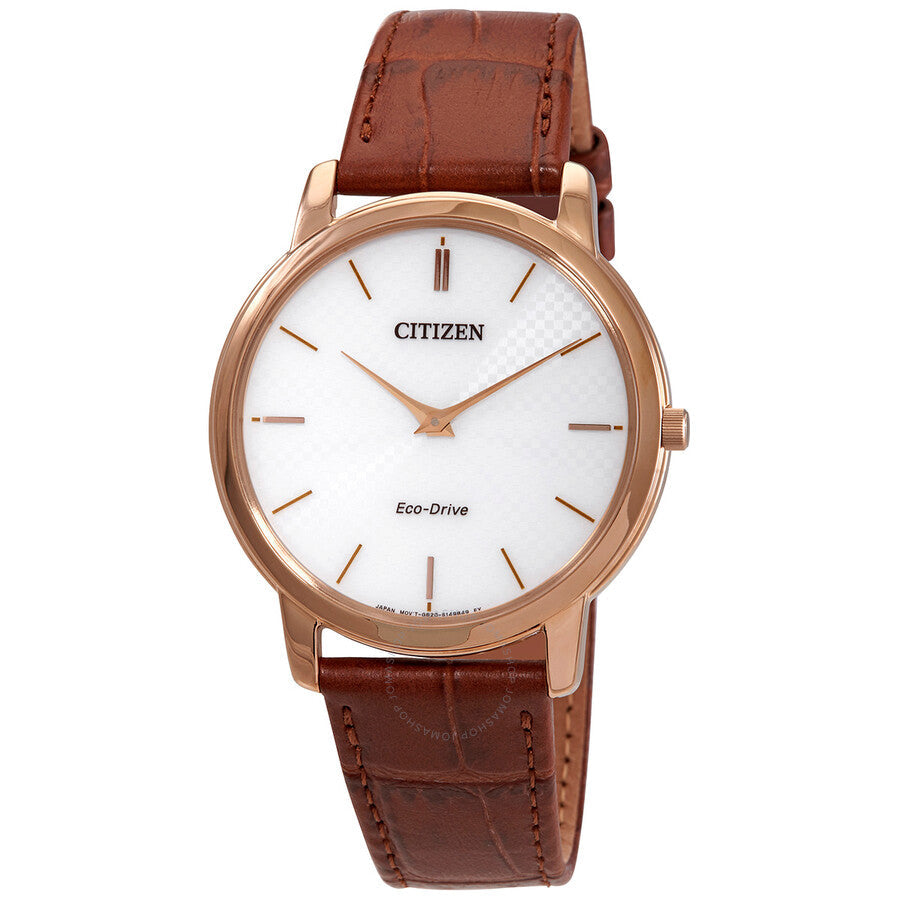 Citizen White Dial Brown Leather Men's Watch AR1133-15A - Dawson Watches