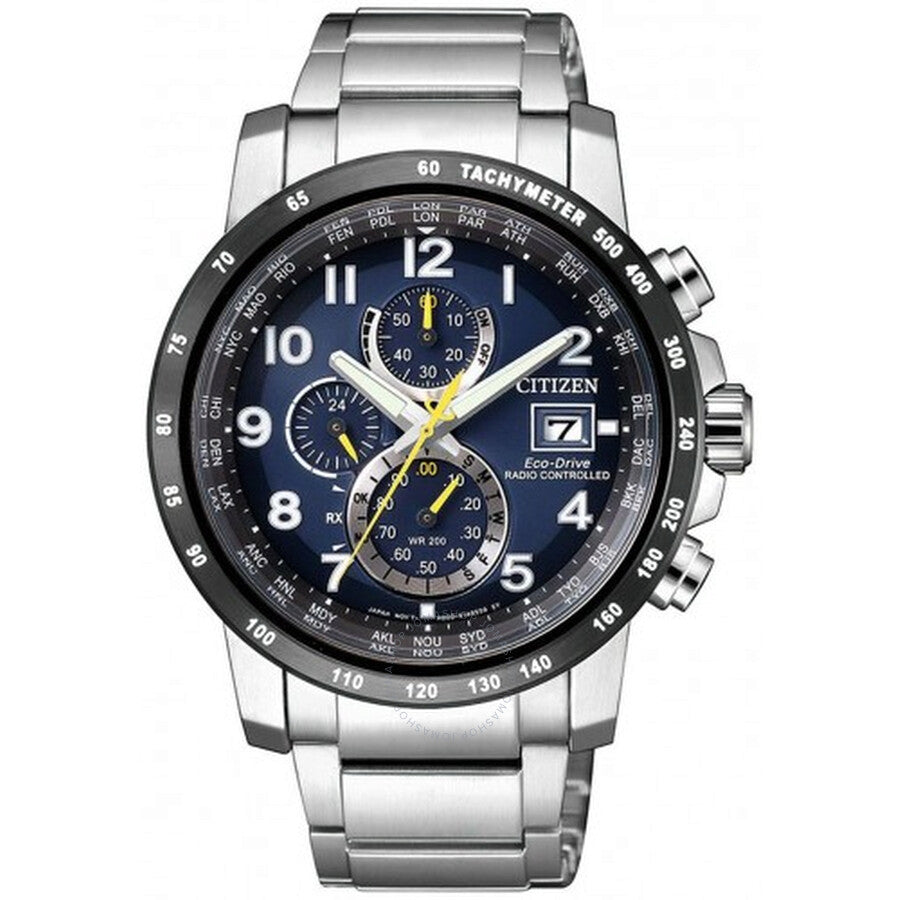 Citizen World Time Chronograph Blue Dial Men's Watch AT8124-91L - Dawson Watches