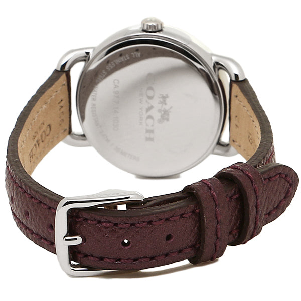 Coach Delancey White Dial Purple Leather Strap Ladies Watch 14502252