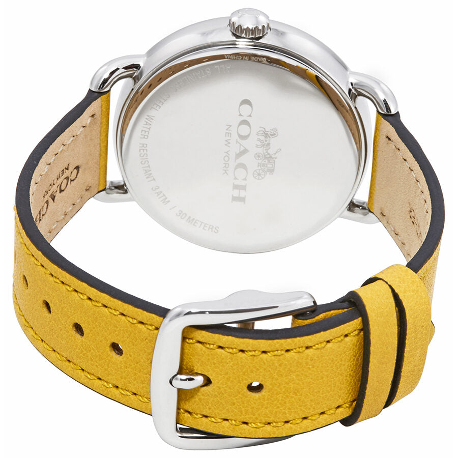 Coach Delancey Crystal White Dial Yellow Leather Ladies Watch 14502882 - BigDaddy Watches #3