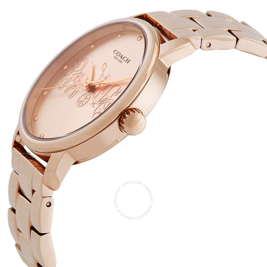 Coach Grand Quartz Carnation Gold Dial Ladies Watch 14503740 - Dawson Watches #2