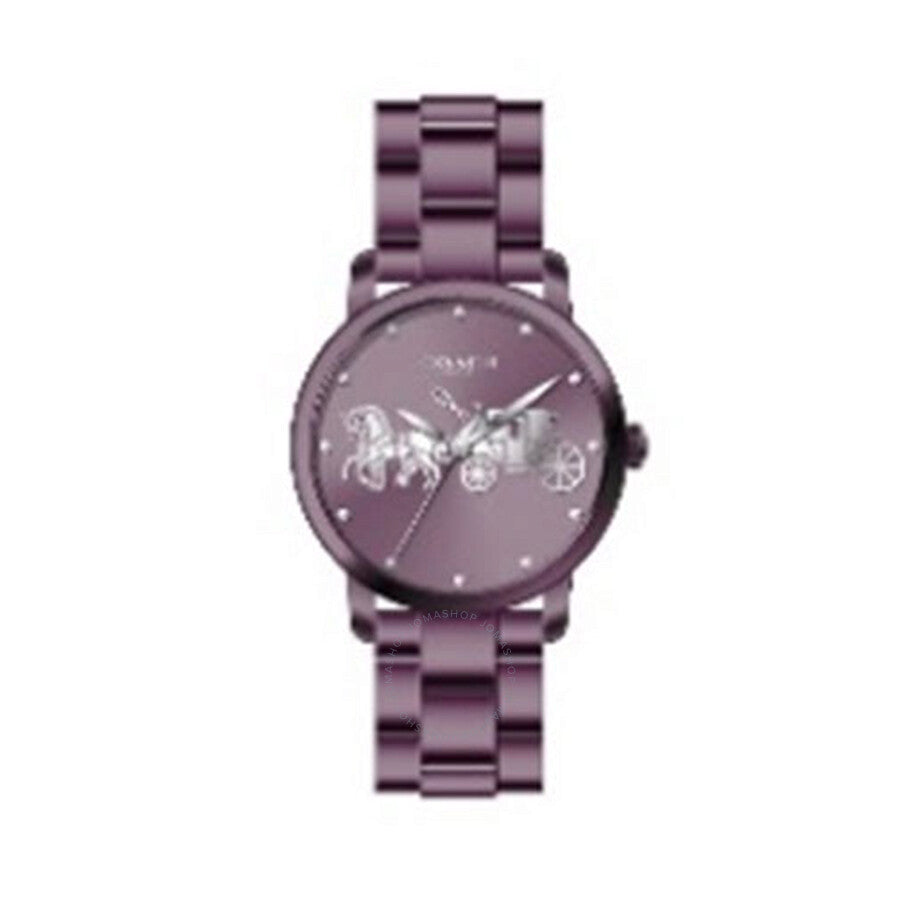 Coach Grand Quartz Crystal Purple Dial Ladies Watch 14502923 - Dawson Watches