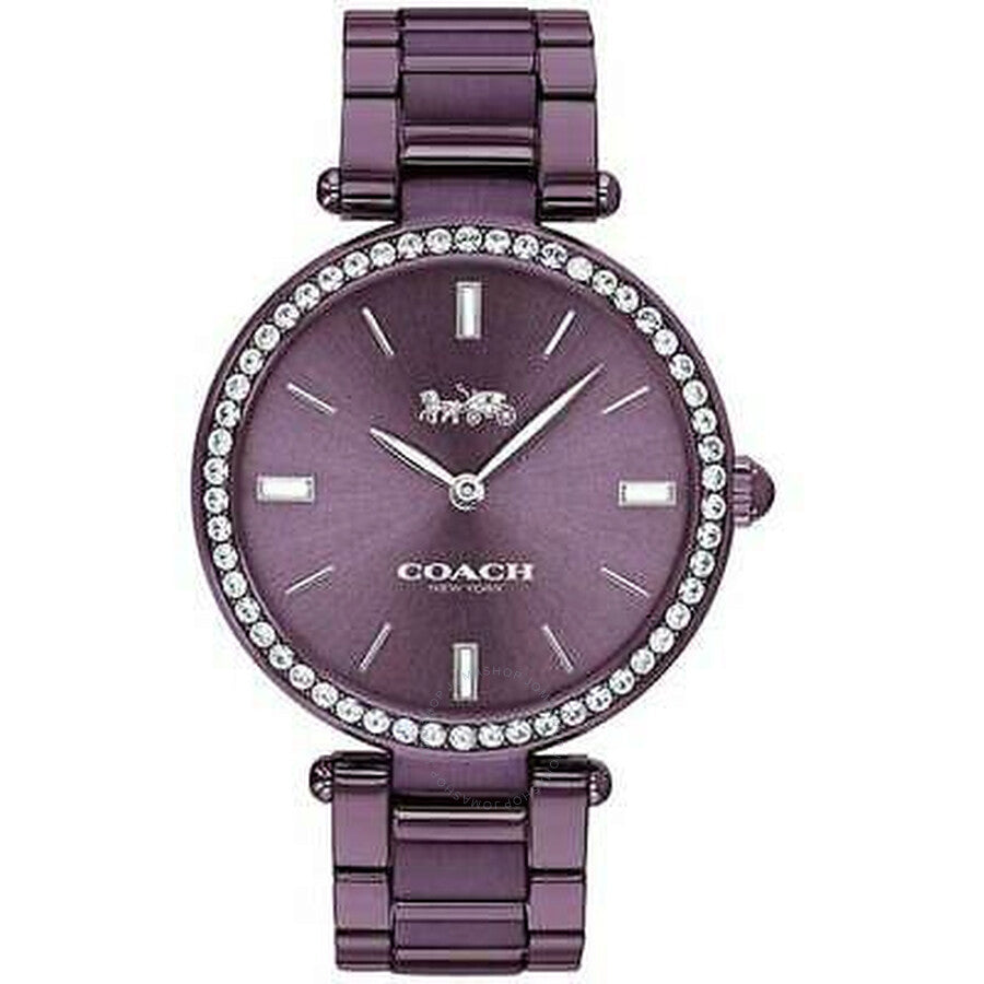 Coach Park Quartz Crystal Purple Dial Ladies Watch 14503422 - Dawson Watches