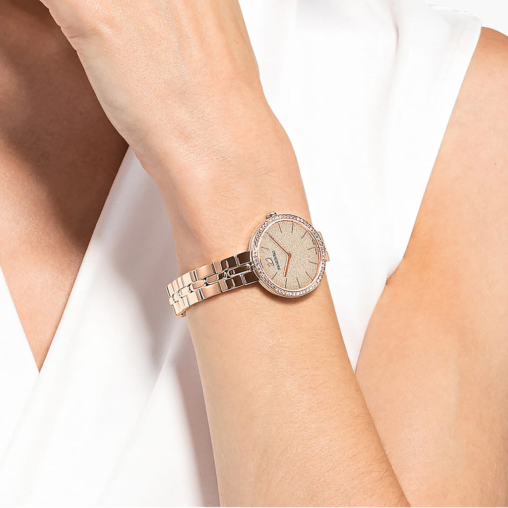 Swarovski Cosmopolitan Crystal Index Silver Dial Rose Gold Tone Women's Watch 5517803