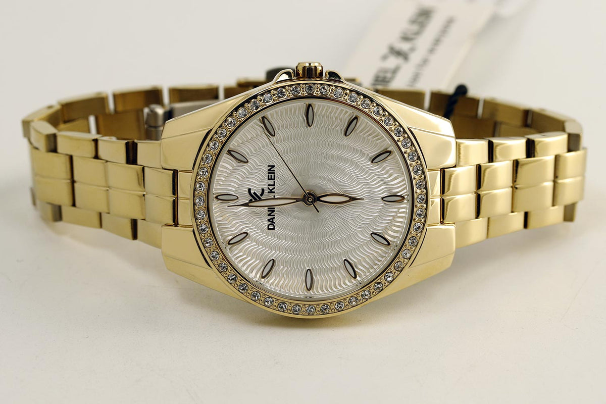 Daniel Klein Elite Ivory Dial Three-Hands Gold Women's Watch - DK.1.13011-3