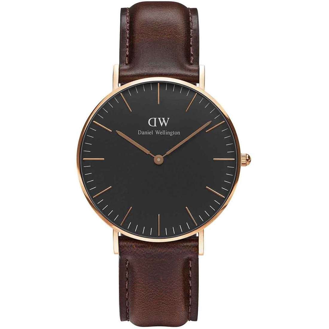 Daniel Wellington Bristol 36mm Black Dial Dark Brown Genuine Leather Women's - DW00100137