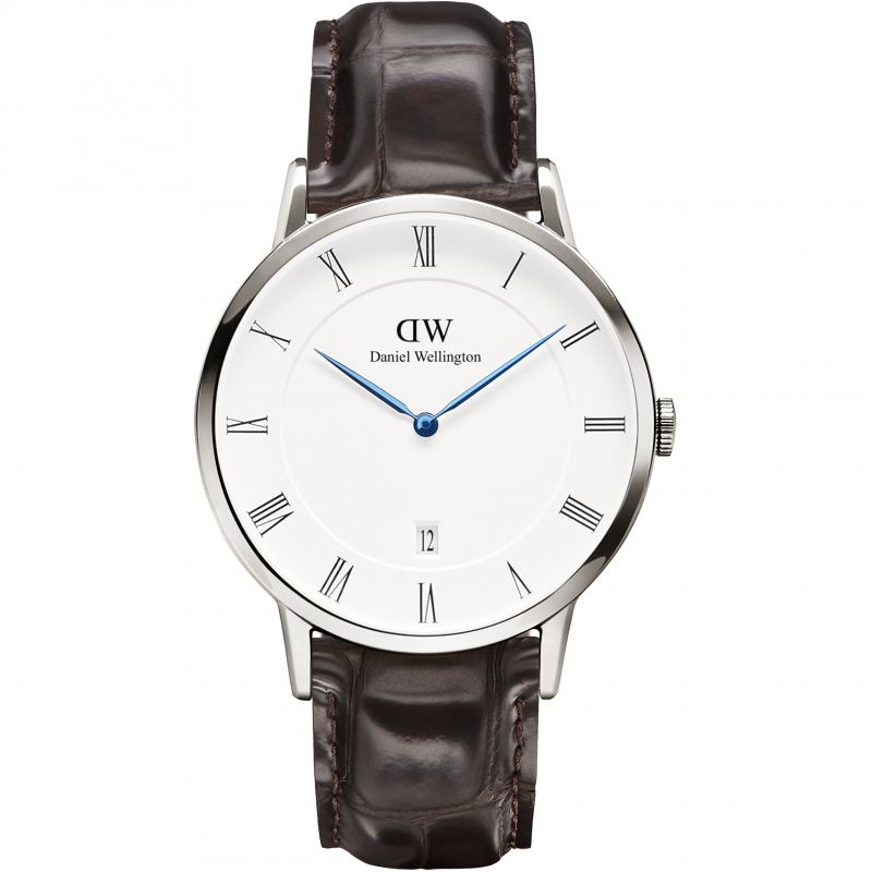 Daniel Wellington Dapper York 38mm White Dial Black Genuine Leather Men's Watch - DW00100089
