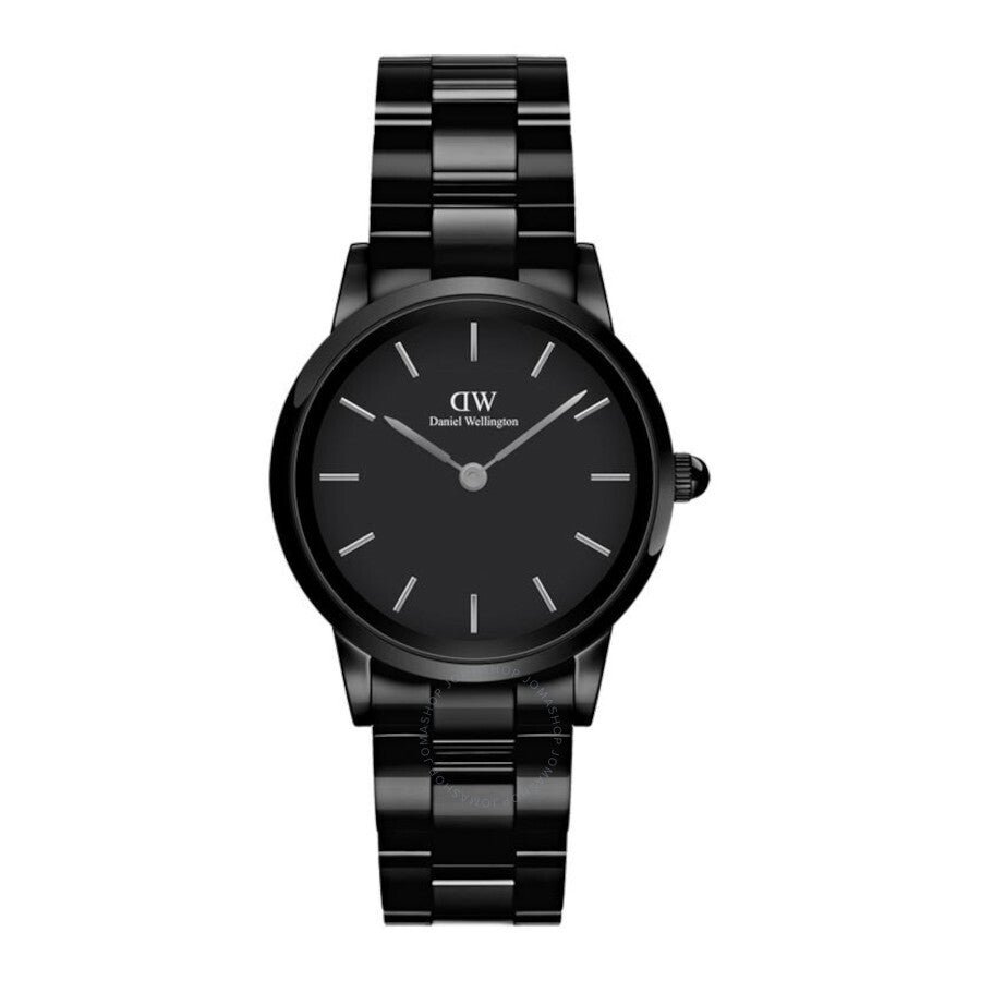 Daniel Wellington Iconic Link Ceramic Quartz Black Dial Ladies Watch DW00100415 - Dawson Watches