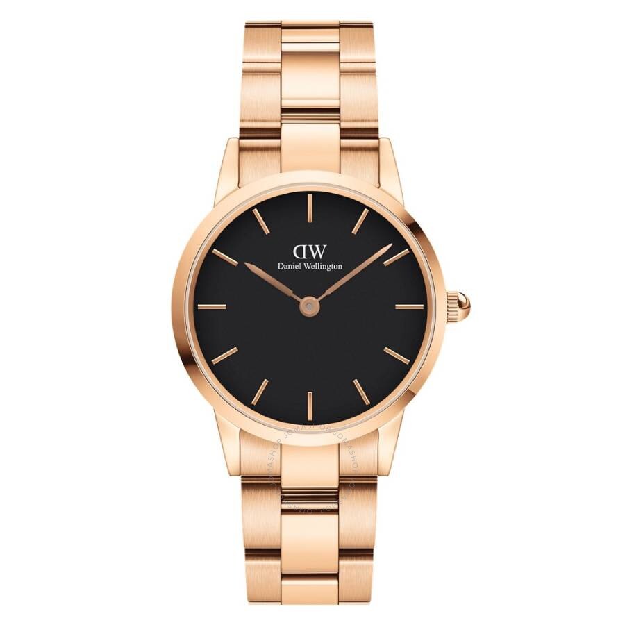 Daniel Wellington Iconic Link Quartz Black Dial Ladies Watch DW00100214 - Dawson Watches