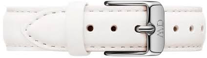 Daniel Wellington Petite Bondi Black Dial 32mm Silver Case White Leather Ladies Watch DW00100284