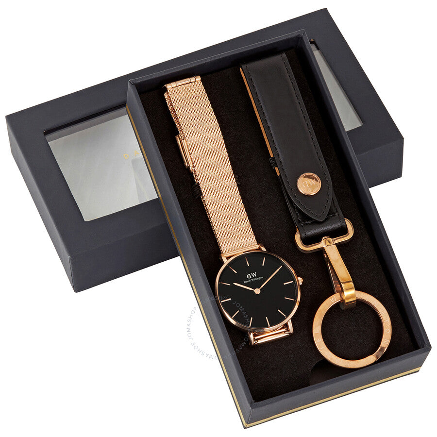 Daniel Wellington Quartz Black Dial Ladies Watch and Keyring Set DW00300118 - Dawson Watches #4