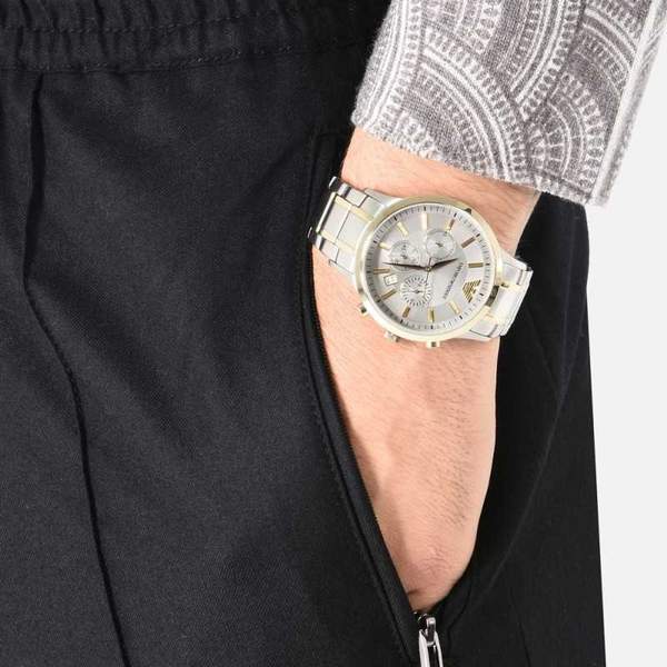 Emporio Armani Chronograph Quartz Grey Dial Men’s Watch AR11077 - Watch