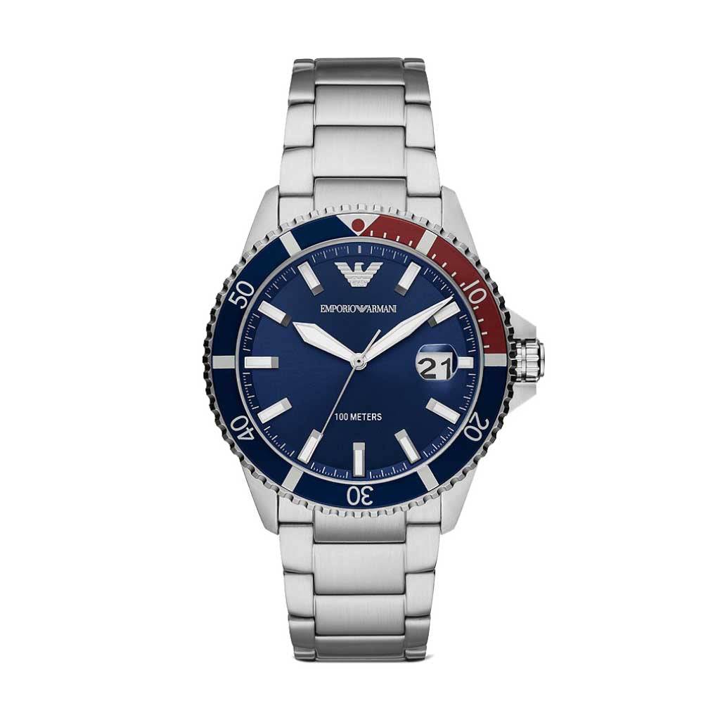 Emporio Armani Classic Blue Dial Pepsi Bezel Men’s Watch AR11339 - Watch
