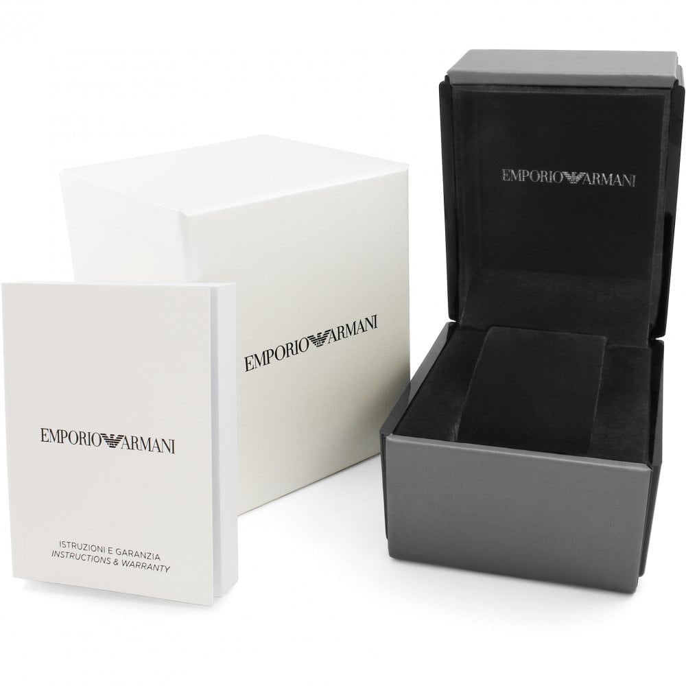 Emporio Armani Gianni watch packaging and presentation box