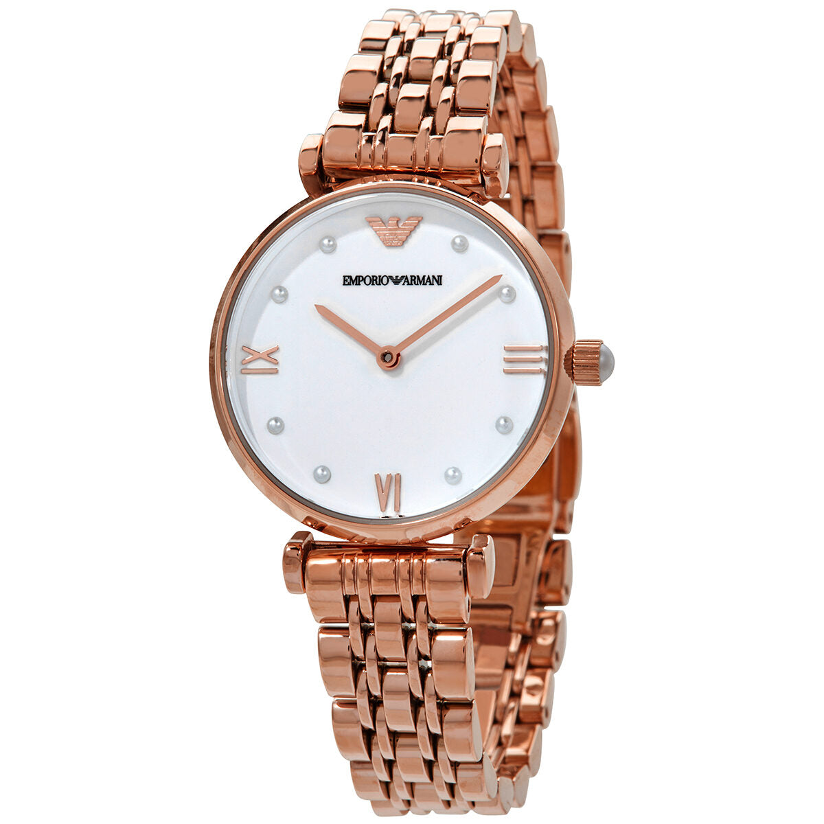 Emporio Armani Gianni T-Bar Quartz White Dial Ladies Watch AR11267