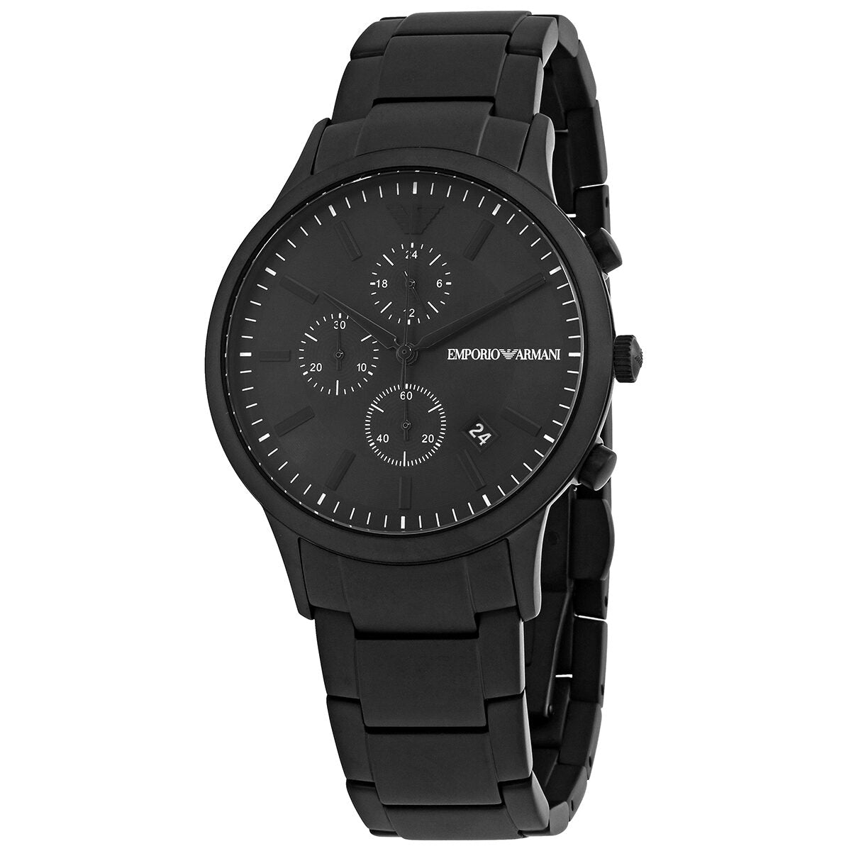 Emporio Armani Renato AR11275 chronograph watch with all-black dial and bracelet