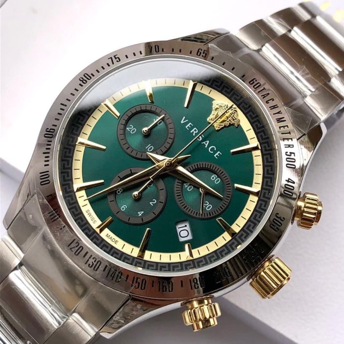 Versace Classic Chronograph Green Dial Men's Watch VEV700721 - Kiwi Watches #2