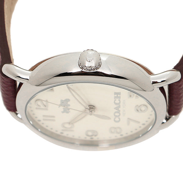 Coach Delancey White Dial Purple Leather Strap Ladies Watch 14502269