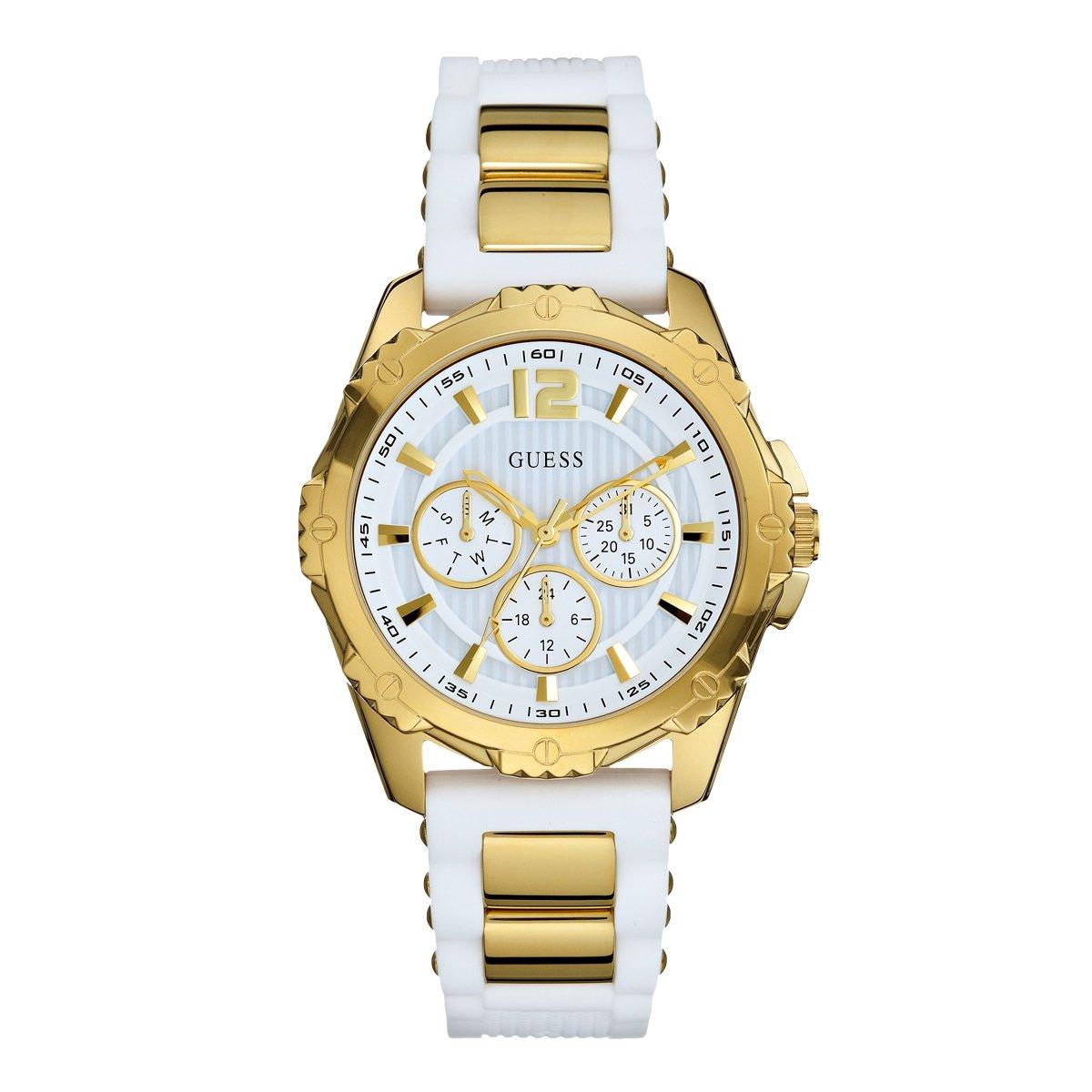 Guess Women's White Dial Silicone Band Women's Watch W0325L2 - Dawson Watches