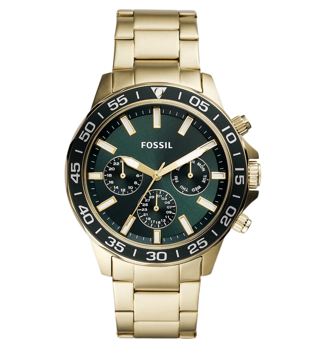 Fossil Bannon Multifunction Gold-Tone Green Dial Watch BQ2493