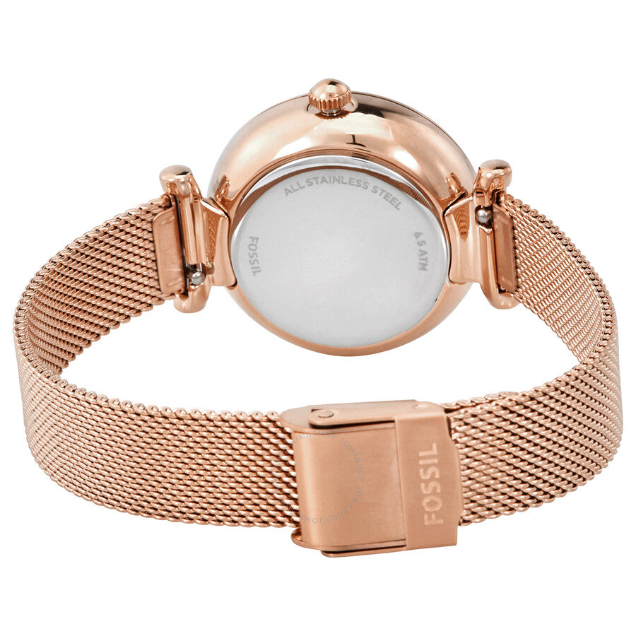 Fossil Carlie Mini Automatic Mother of Pearl Skeleton  Dial Ladies Watch ME3188 - Dawson Watches #3