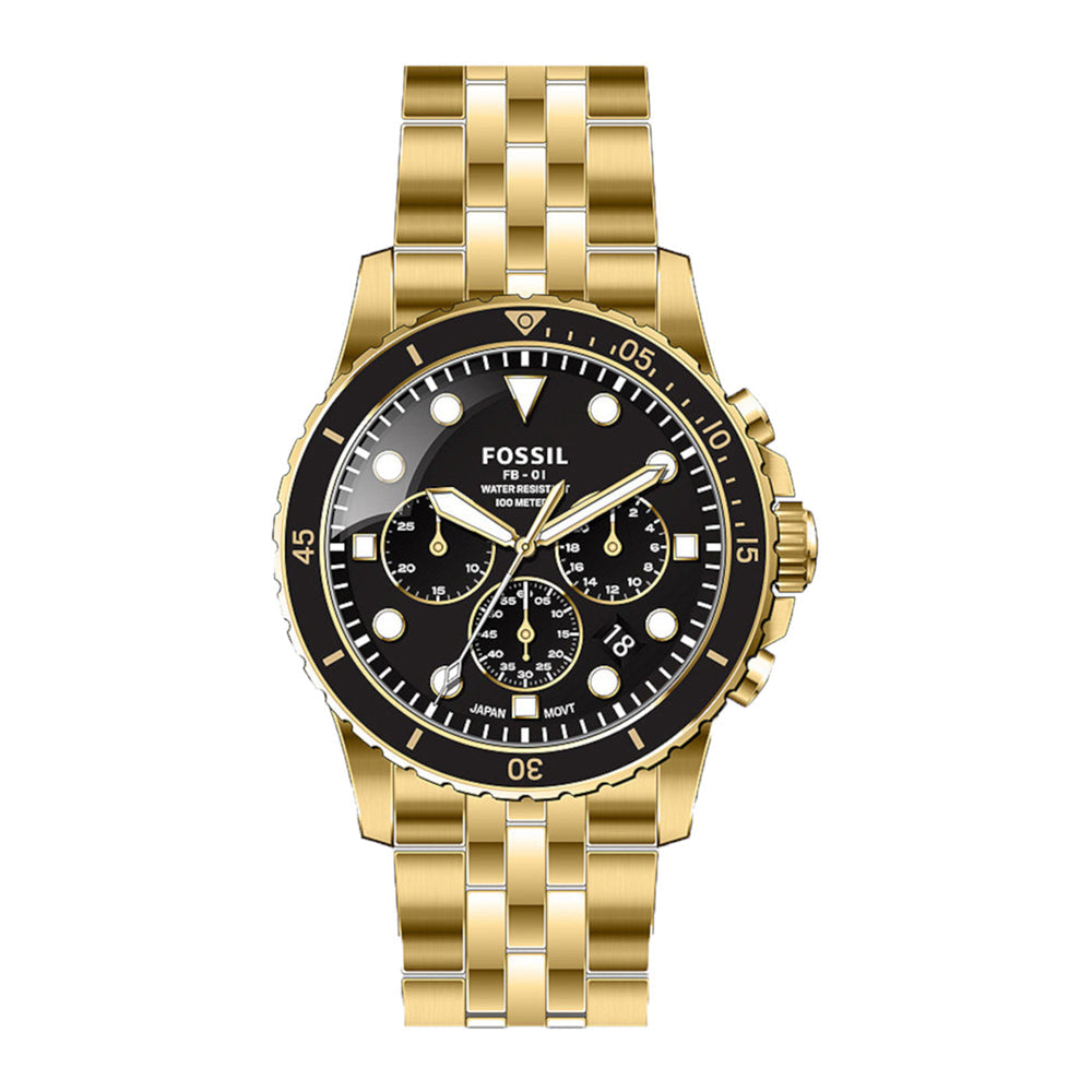 Fossil FB-01 Chronograph Quartz Black Dial Men's Watch - FS5836