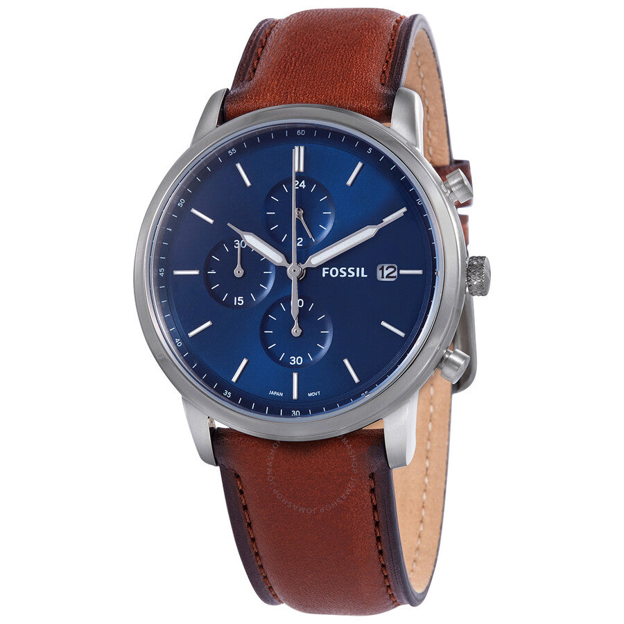 Fossil Minimalist Chronograph Quartz Blue Dial Men's Watch FS5850 - Dawson Watches