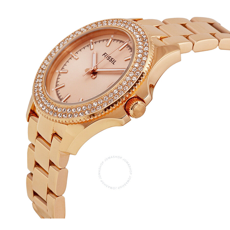 Fossil Retro Traveler Rose Dial Rose Gold-tone Ladies Watch AM4454 - Dawson Watches #2