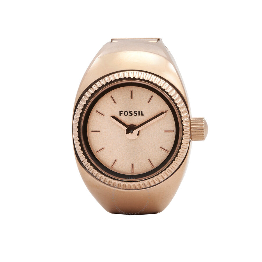 Fossil Rose Gold-Tone Quartz Ladies Watch Ring ES5247 - The Watches Men & Co