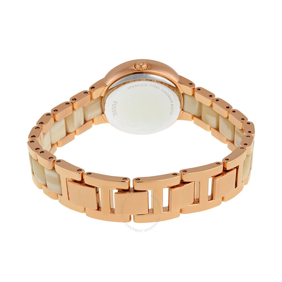 Fossil Virginia Rose Dial Rose Gold-tone and Horn Acetate Ladies Watch ES3716 - Dawson Watches #3