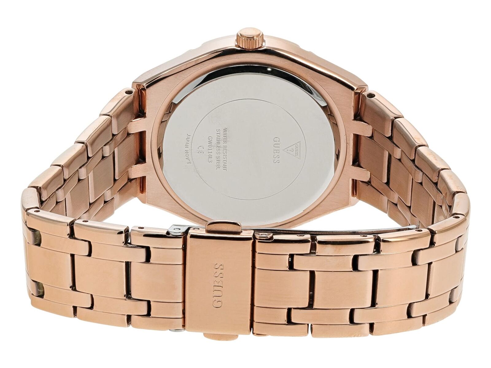 Guess Crystalline White Dial Rose Gold Women’s Watch GW0114L3 - Watch