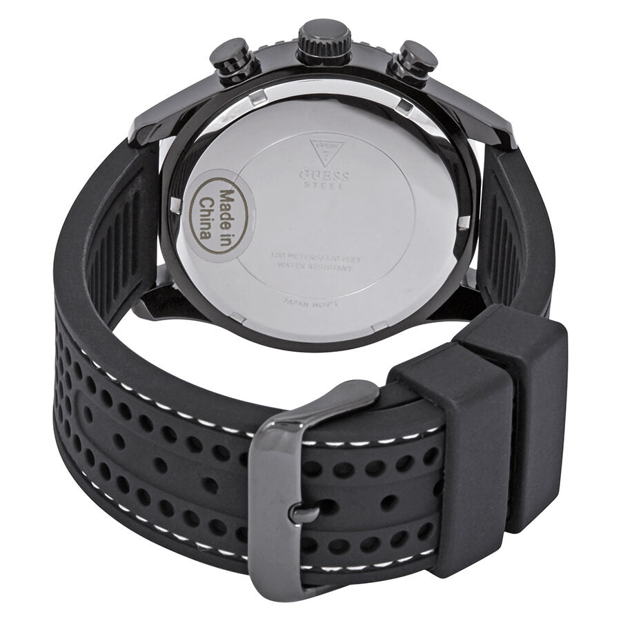 Guess Fleet Chronograph Black Dial Black Silicone Men's Watch W0971G1 - BigDaddy Watches #3