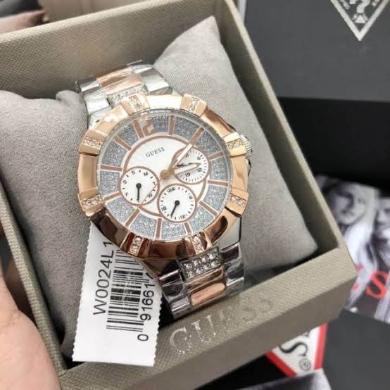 Guess Vista Crystal Paved Two-Tone Men's Watch W0024L1