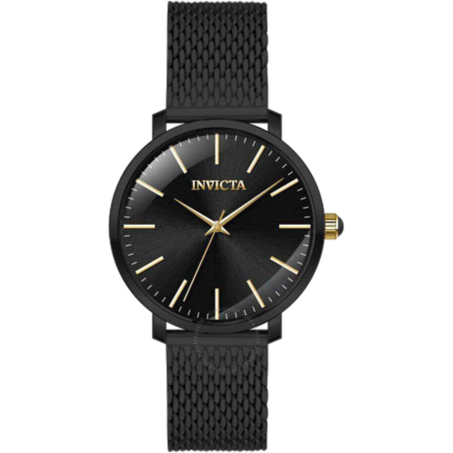 Invicta Angel Quartz Black Dial Ladies Watch 45149 - The Watches Men & Co