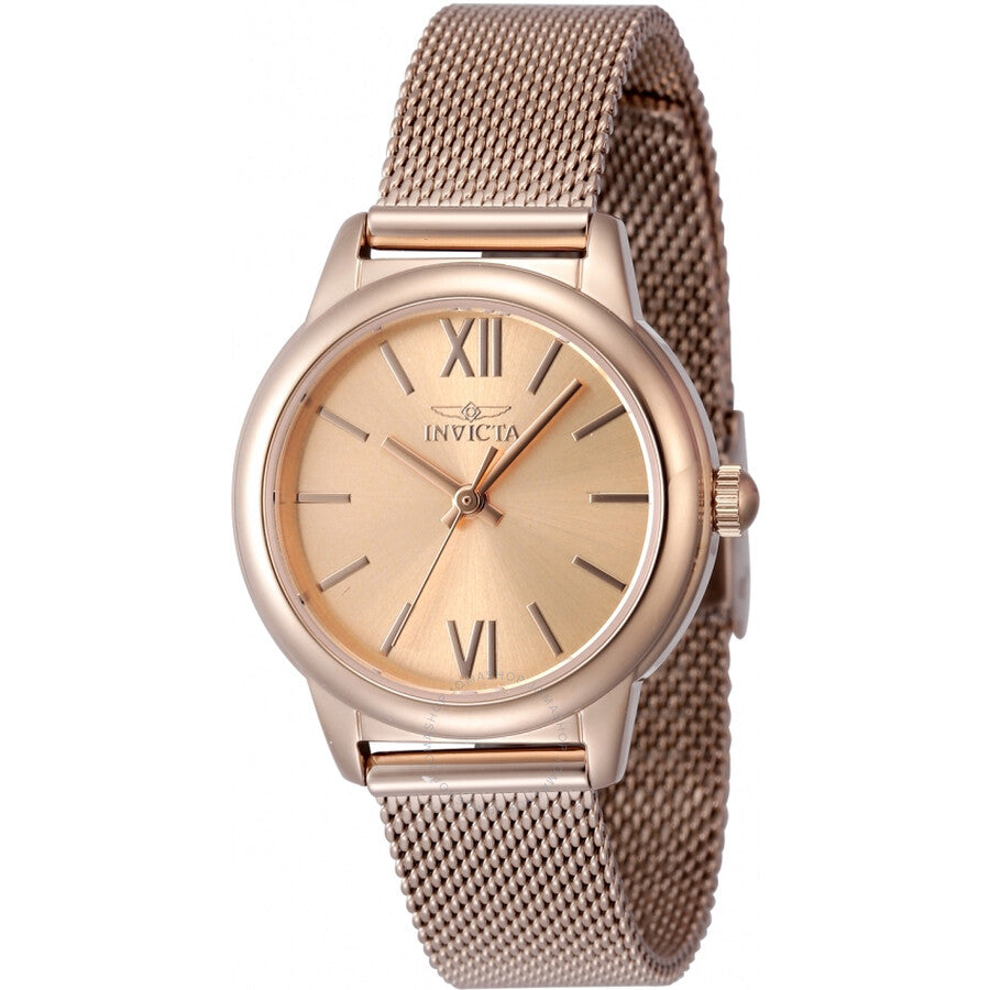 Invicta Angel Quartz Rose Gold Dial Ladies Watch 48251 - The Watches Men & Co