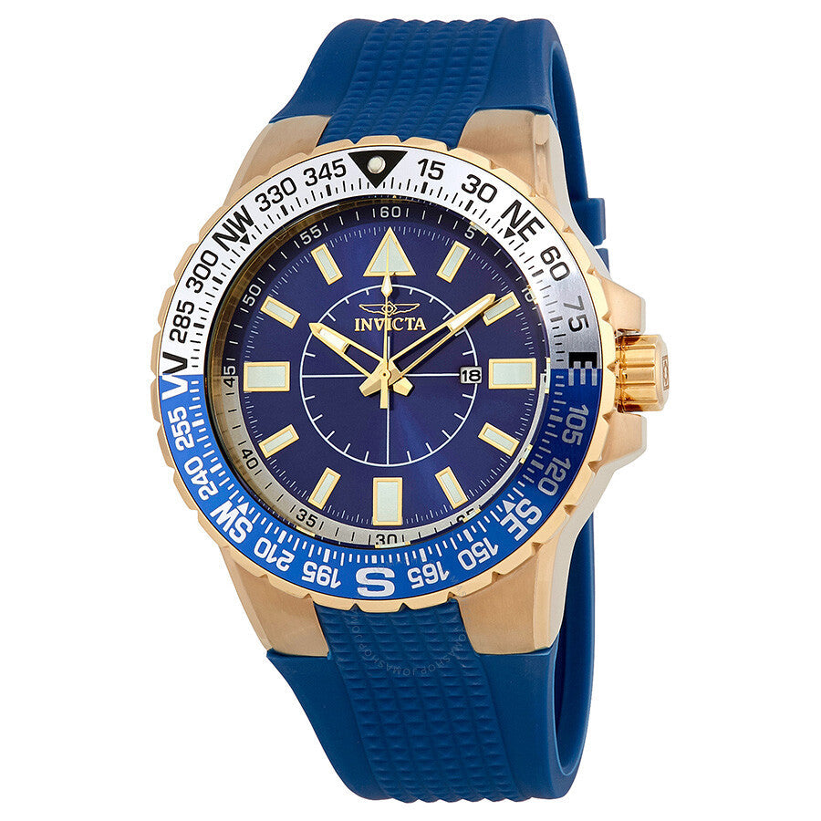 Invicta Aviator Zager Exclusive Blue Dial Blue Silicone Men's Watch 19270 - Dawson Watches