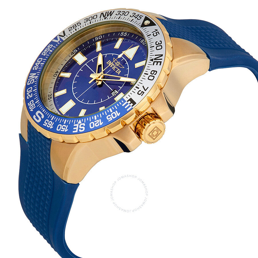Invicta Aviator Zager Exclusive Blue Dial Blue Silicone Men's Watch 19270 - Dawson Watches #2