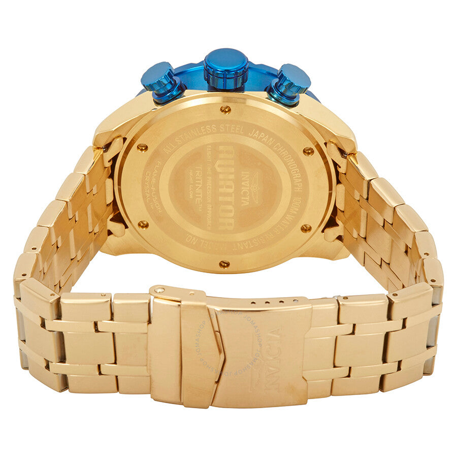 Invicta Aviator Chronograph Blue Dial 18kt Gold-plated Men's Watch 19173 - Dawson Watches #3