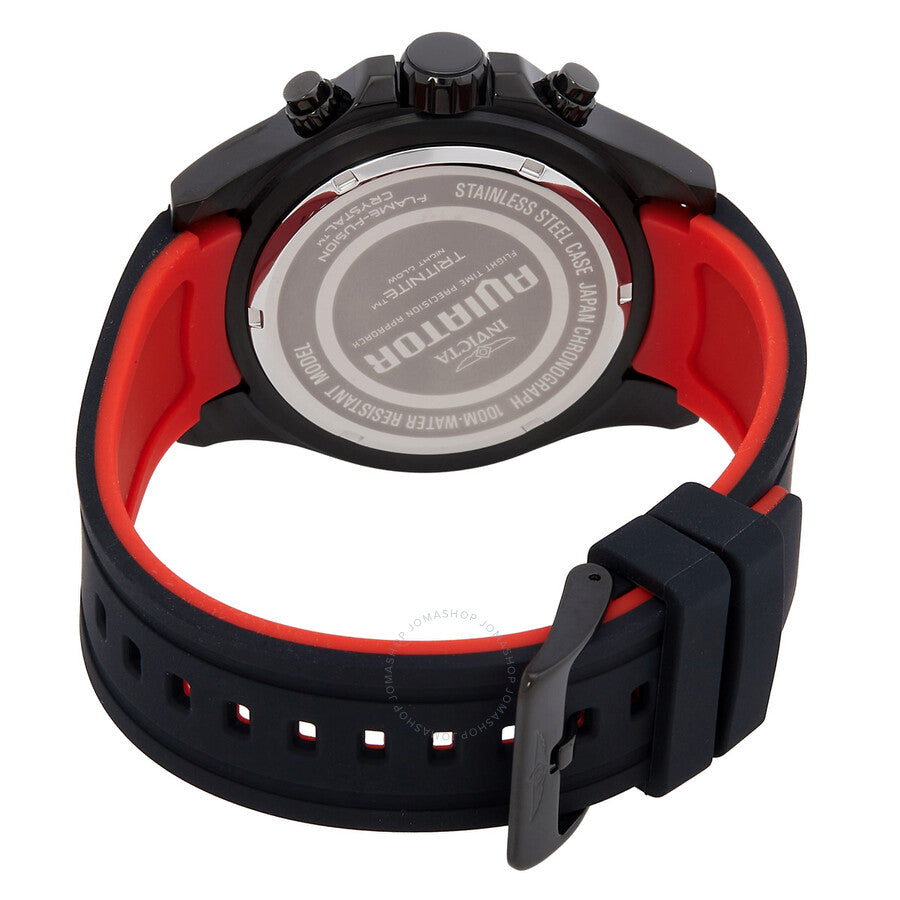 Invicta Aviator Multi-Function Black Carbon Fiber Dial Black Polyurethane Men's Watch 21741 - Dawson Watches #3