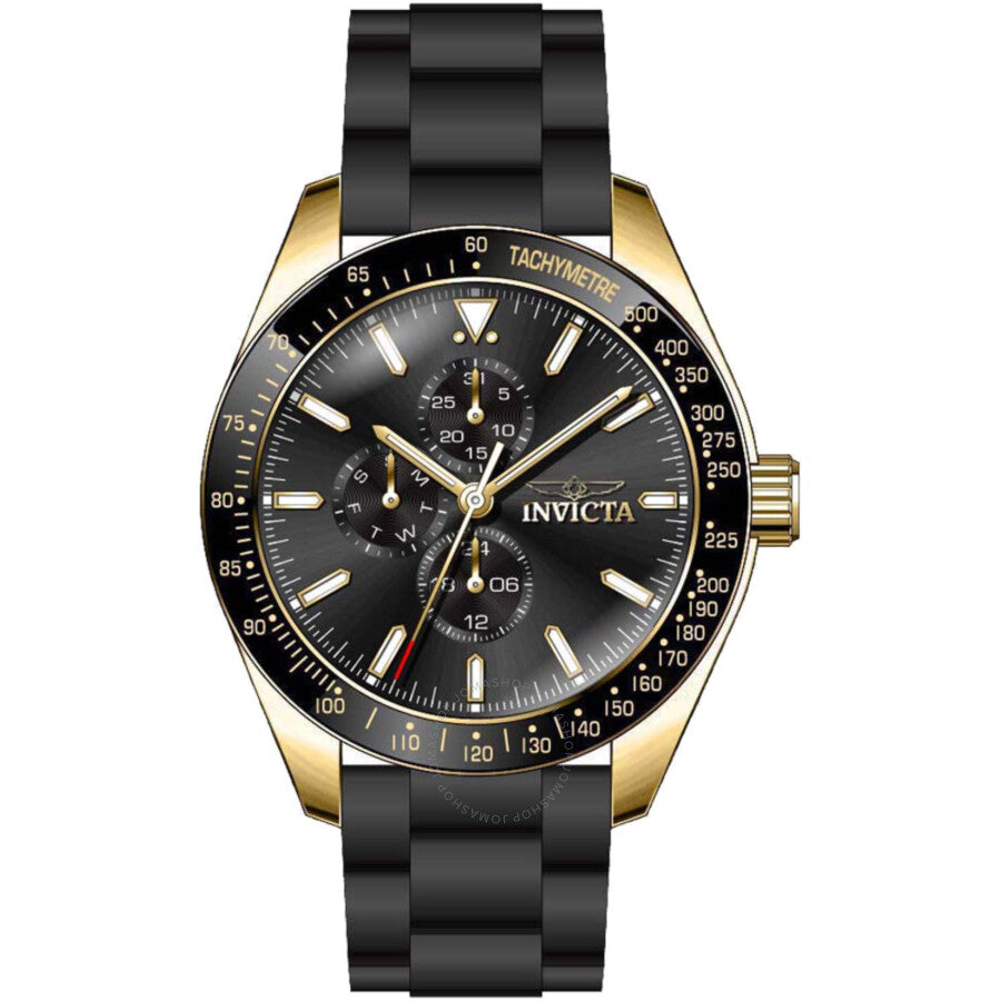 Invicta Aviator Quartz Black Dial Men's Watch 38404 - Dawson Watches