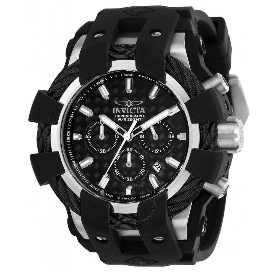 Invicta Bolt Chronograph Black Carbon Fiber Dial Men's Watch 23855 - Dawson Watches