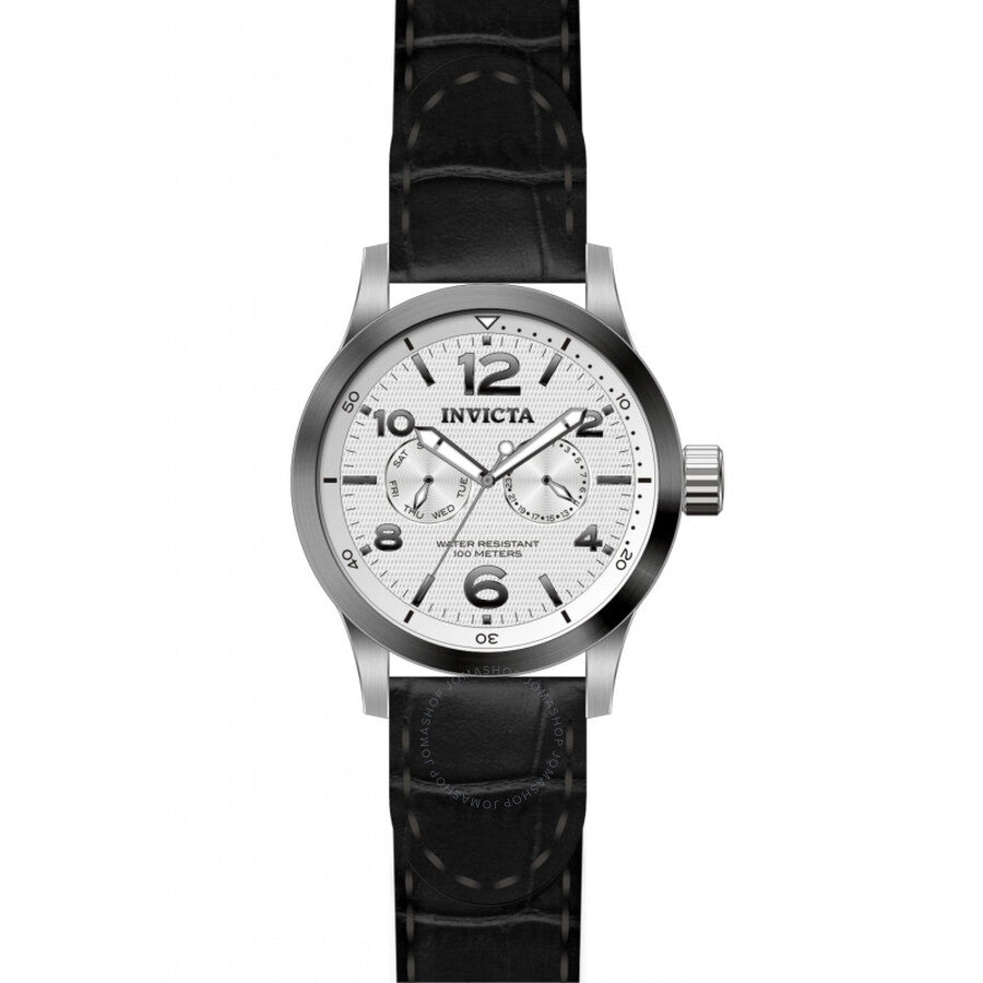 Invicta I-Force Silver Dial Stainless Steel Black Leather Men's Watch 13009 - Dawson Watches