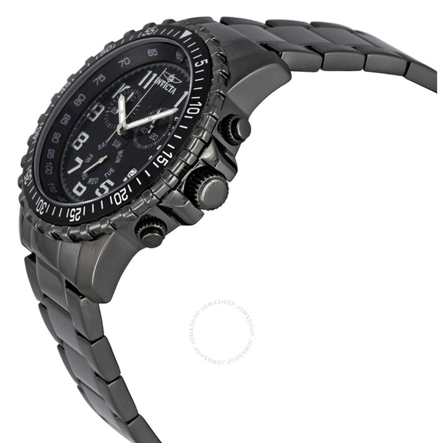 Invicta II Chronograph Black Dial Gunmetal Ion-plated Men's Watch 1328 - The Watches Men & Co #2