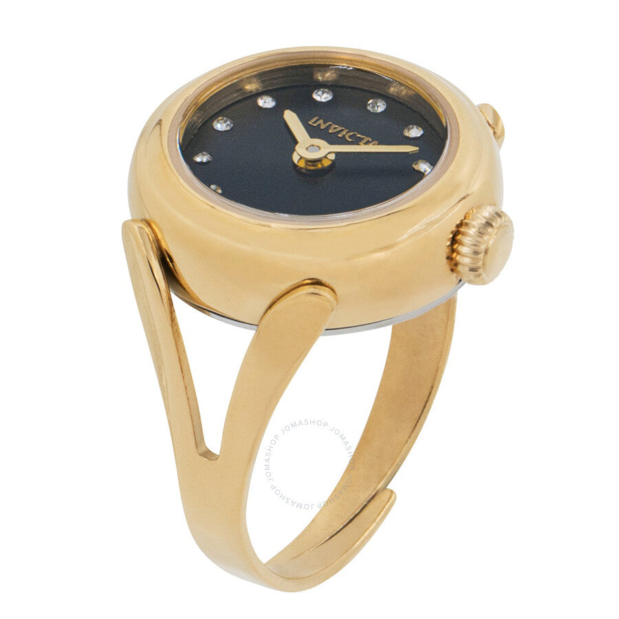 Invicta Mini Angel Quartz Crystal Black Dial Ladies Ring Watch 44482 - Dawson Watches #2