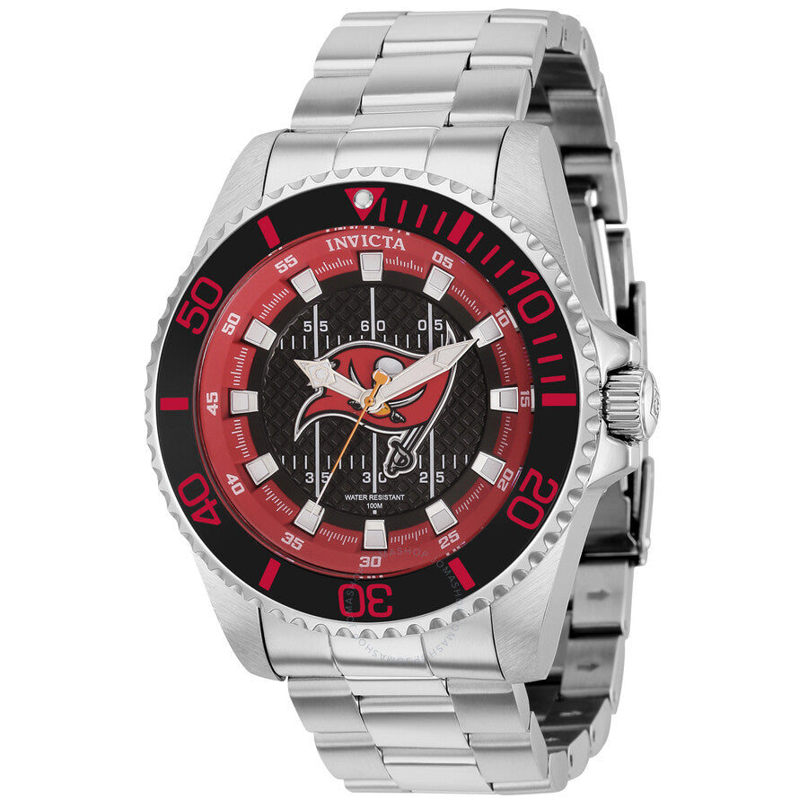 Invicta NFL Black and Red and Grey and White Dial Men's Watch 36949 - Dawson Watches