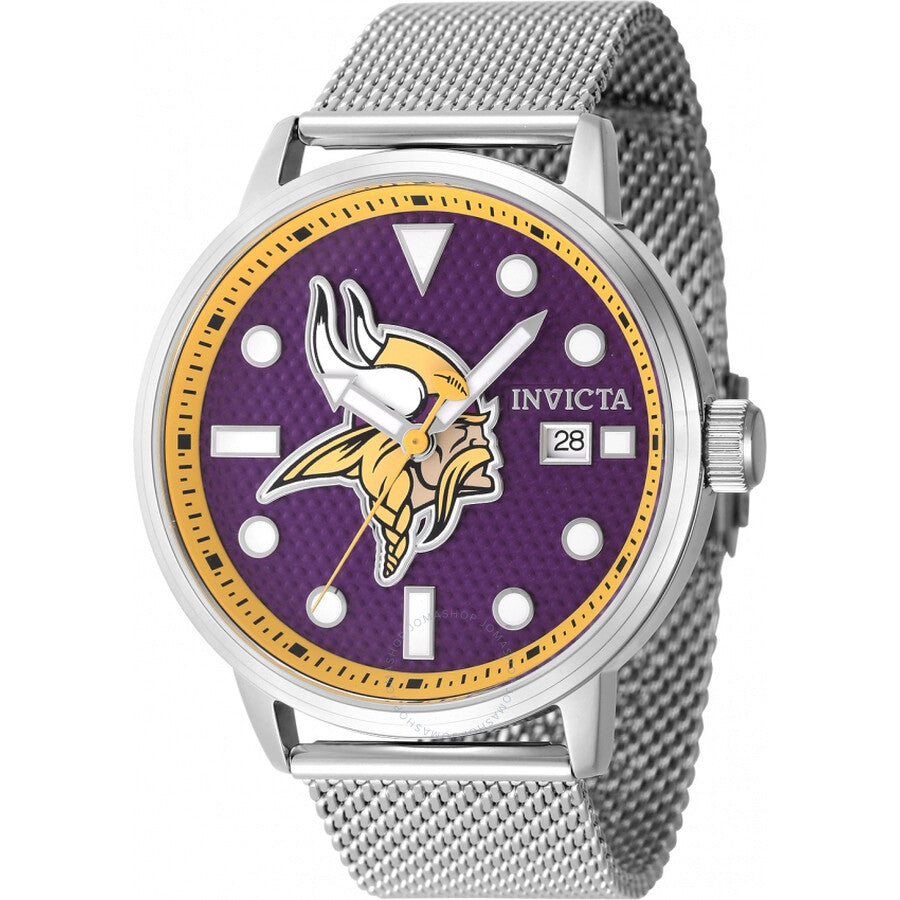 Invicta Nfl Minnesota Vikings Quartz Purple Dial Men's Watch 47990 - The Watches Men & Co